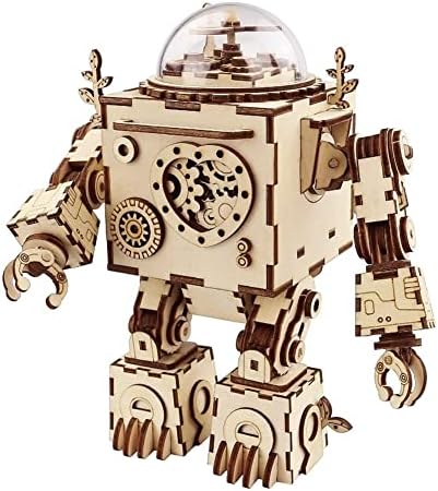 Musical Boxes Mechanical Music Box Wooden Jigsaw Music Boxes Robot Model Christmas Birthday Best Gift for Boys and Girls Over 14 Years Old Best Gift by Unknown