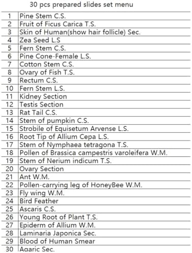 30 Pcs Microscope Slides Prepared Biology Specimen Lab Sample with Insects Plants Science Learning Home School - Image 2