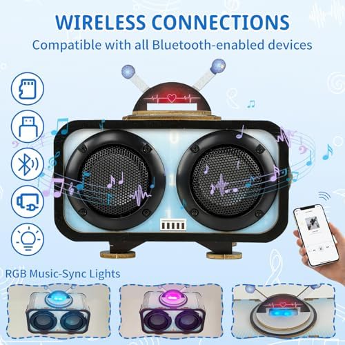 DIY Bluetooth Speaker Kit with RGB Lights, STEM Gift for Boys Ages 8-14 - Image 4