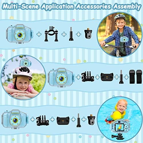 DEKER Kids Waterproof Camera, Underwater HD Digital Camcorder, Blue - Image 6