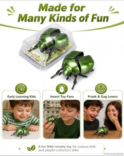 1-Pack Wind-Up Beetle Toy, Movable Head & Tail Insect (Tortoise beetle) - Image 5
