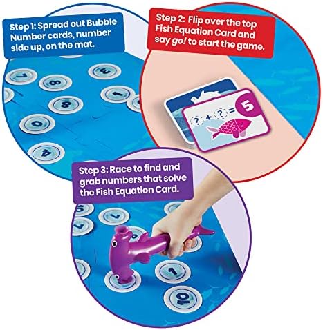 hand2mind Hammerhead Number Hunt! Math Game, Addition and Subtraction Games, Educational Board Games, Fun Games for Family Game Night, Kindergarten Learning Games for Kids Ages 5-7, Kids Learning Toys - Image 3