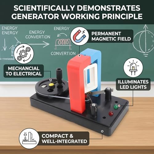 Fafeicy Hand Crank Generator DIY Educational Physics Teaching Model for Middle & High School Students - Image 3