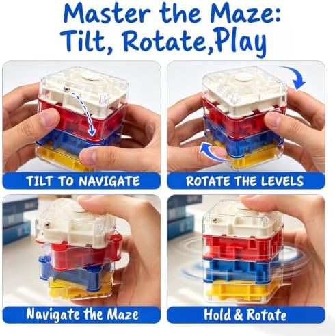 2Pcs 2-in-1 Fidget Spinners Maze Cube,Sensory Fidget Toys for Kids Adults - Image 4