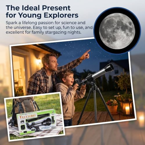 Telescope for Kids 8-12 – Professional Astronomical Telescope with 20X/30X/40X Zoom, Portable Tripod & Easy Setup, Ideal Kids Telescope for Stargazing, Moon Viewing & Landscape Observation - Image 5