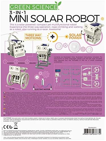 4M 3-In-1 Mini Solar Robot – STEM Toys DIY Green Science Eco-Engineering Building Kit Gift for Kids, 4M Mini Solar Robot 3 In 1 - Image 6