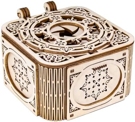 3D Wooden Puzzles for Adults, Mystery Jewelry Box with Music, DIY Wood Crafts/Hobbies Desk Decor, Mechanical Model Kit to Build, Gift for Teens Girls Women Man on Birthday/Christmas (Jewelry Box) by Unknown