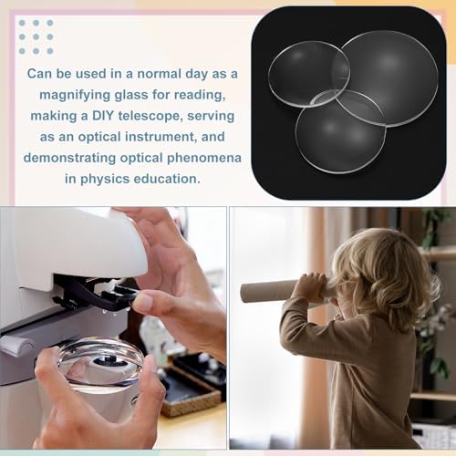 PATIKIL 24 Pack Biconvex Lens, 42mm Dia. 75mm Focal Length Optical Lenses Magnifier Paperweight Acrylic Double Convex for DIY Office Desk Home Science Experiment Telescope - Image 6