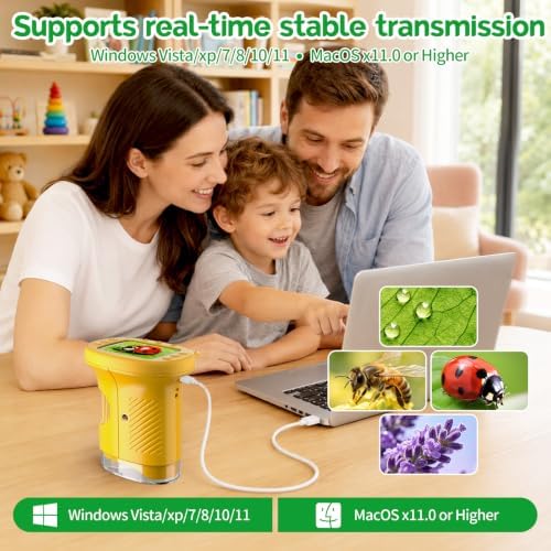 Kids Microscope: 1000X Handheld Pocket Microscope for Photo and Video Portable Science Kits STEM Toys – Christmas/Birthday Gifts for Girls & Boys Ages 3-12(Orange) - Image 6
