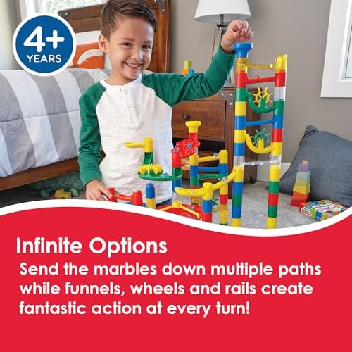 MindWare Marble Run: 123 Piece Set (103 Durable Pieces and 20 Marbles) STEM Building Set for Kids - Image 5