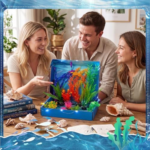 AmazingSpark 15 Pcs Ocean Diorama Box Kit Sea Habitat Project Box Set - Image 6