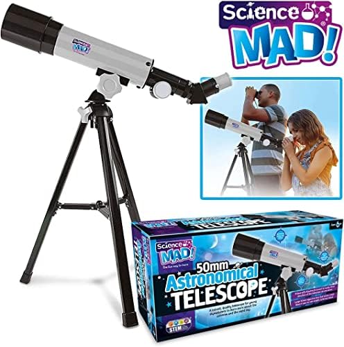 Science Mad 50mm Astronomical Telescope for Kids - Learn Astronomy and the Universe with Fun - Features Portable, 50mm Lens, Tripod and Mount, 18x and 90x Magnification, 6+ Years - Image 7