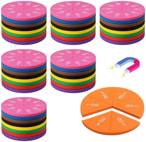 EHR Magnetic Fraction Circles Classroom Set, Fraction Math Manipulatives for Small Group Learning, Hands-On Elementary Math Teaching Tools, 6 Sets by Unknown