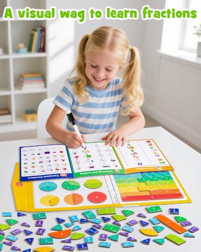 Large Magnetic Fraction Playbook, Montessori Fraction Manipulatives, 10.2in - Image 3