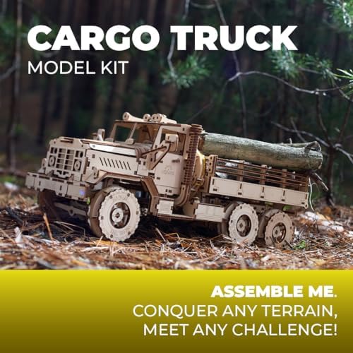 UGEARS Cargo Truck 3D Wooden Puzzles for Adults - Wooden Model Kits for Adults Cars Kits for Adult Puzzle Model Truck Kits Mechanical Models Brain Teaser, Hobby Set - Image 6