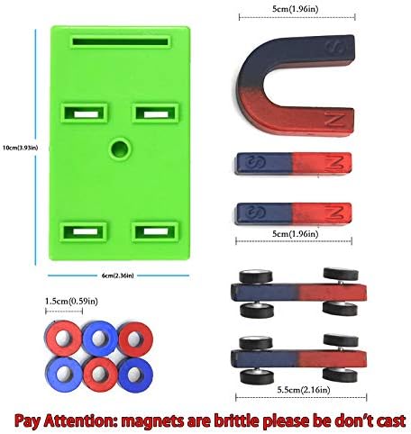 EUDAX Labs Junior Science Magnet Set for Education Science Experiment Tools Icluding Bar/Ring/Horseshoe/Compass Magnets - Image 4