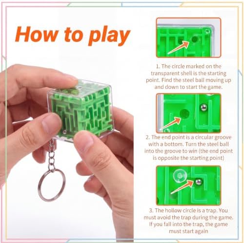 Halloscume Mini 3D Maze Cube Puzzle Box Toy Gift Brain Teaser Party Favors - Image 7