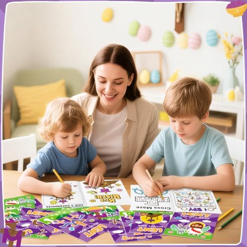 Bulk Easter Lent Activity Books, 24Pcs Mini Games Coloring Booklet for Kids - Image 5