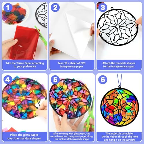 Lonfliness 32 Sets Suncatchers Craft Kit for Kids DIY Art Craft - Image 3