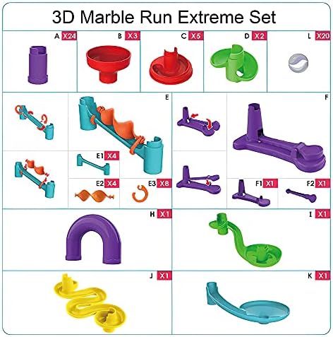Blacka Marble Run Maze Race Game Glass Marbles for Kids Age 3 4 5 6 Boys Girls Educational Preschool Toys Block Toy Set As Xmas Birthday Present Festival Gifts, Small - Image 6