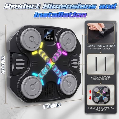 Music Boxing Machine for Kids, Smart Wall Mounted Wireless Punching Target - Image 3