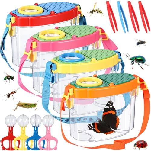 Halloscume 4 Set Kid Bug Catcher Kit, Insect Viewer with Magnifying Lid - Image 7