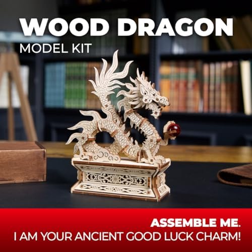 UGEARS Wood Dragon 3D Puzzle – 3D Wooden Puzzles for Adults, Wooden Models for Adults to Build, Mechanical Puzzle Box with Hidden Compartment, DIY Model Kit, Brain Teaser, Unique Chinese Dragon Gift - Image 3