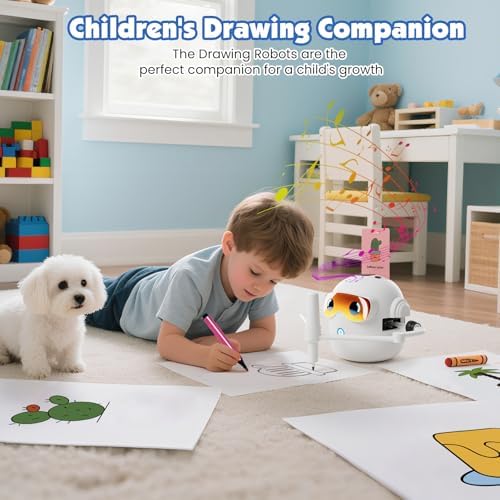 Drawing Robot for Kids with 100 Card, Voice Interactive Educational Drawing Machine, Enlightenment in Painting Learning Kids Toys for 3 4 5 6 7 8 Age Christmas Toddler Toys Gifts - Image 3