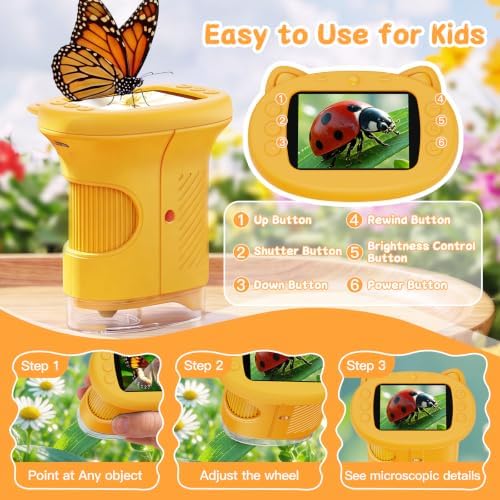 1000X Handheld Digital Microscope for Kids (Yellow) - Image 5