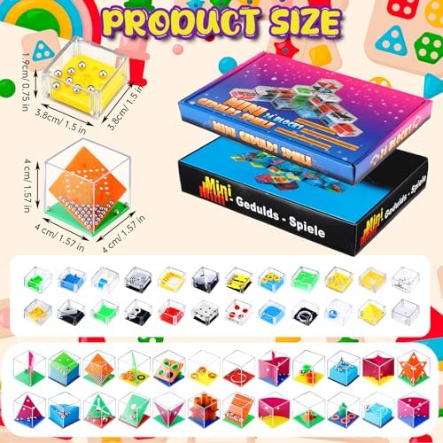 Sumind 48 Pcs 3D Maze Puzzle Cube Brain Teaser Ball Party Set,Vivid - Image 2