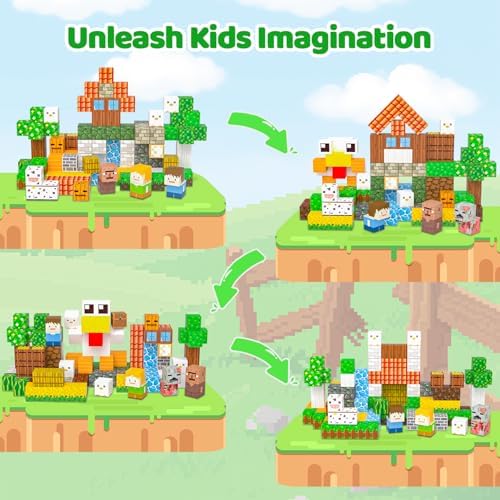 Magnetic Blocks, 150PCS Light Up Building Cube Toys Gifts for Kids - Image 3