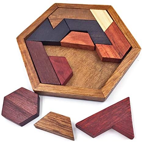 KINGOU Wooden Hexagon Tangram Brain Teaser Puzzle by Unknown