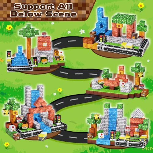 Magneverse 150 PCS Magnetic Blocks - Forest Magnetic Building Block for Kids Ages 4-8, Magnetic Cubes for Boys Girls, STEM Educational Stacking Magnet Toy for 3 4 5 6 7 8 9 10 11 12 Birthday Gifts - Image 3