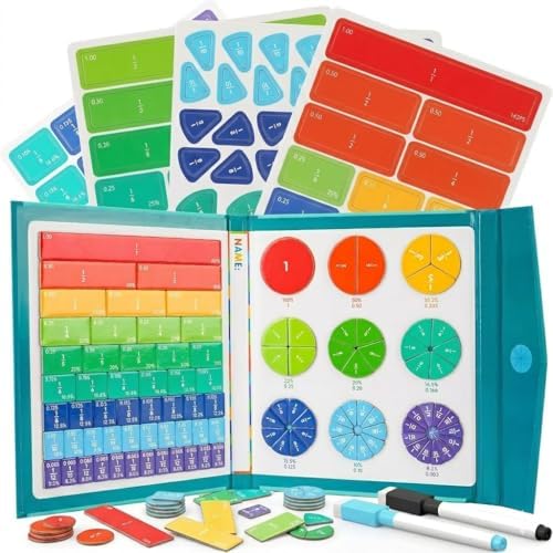 Ducational Highiy Magnetic Fraction Educational Puzzle,Magnet Montessori Fraction Puzzle for Hands and Brain Use，Teaching Aid for Classroom Homeschool by Unknown