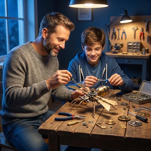 3D Metal Puzzle Mechanical Model Kit Steampunk Bee Insect 150+ Parts 2-3 Hours Build No Glue Screw Assembly Ideal Gift for Hobbyists Men Teens 14+ (Flying Ants) - Image 2