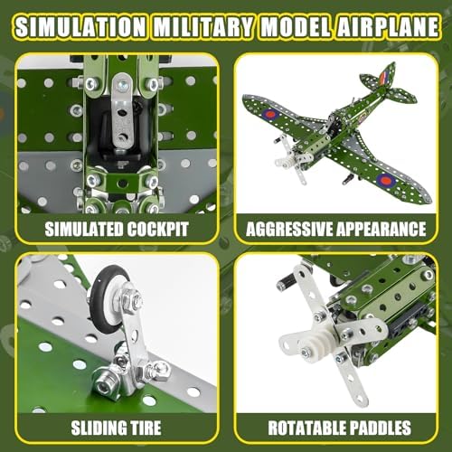 Model Airplane Kits for Boys 8-12,Erector Set for Boys Building Toys Age 10-12,374 PCS DIY Building Stem Projects Toys for Kids,Cool Aviation Gifts for Airplane Model Fans - Image 4