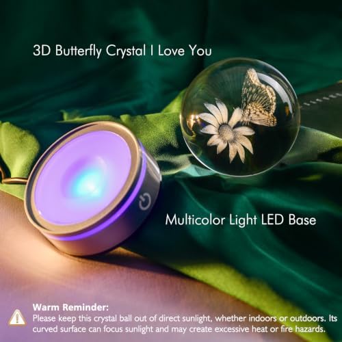 IFOLAINA 3D Butterfly Crystal Ball Decor Lamp Gifts Ideas for Mom Her - Image 5