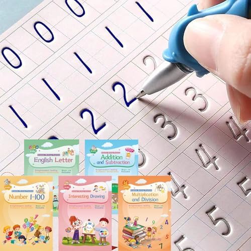 Magical Handwriting Workbooks Handwriting Practice Copybook Aid Magic Pen Reusable Copybook Grooves Template Design for Children Books Suitable for Children's Learning - Image 2