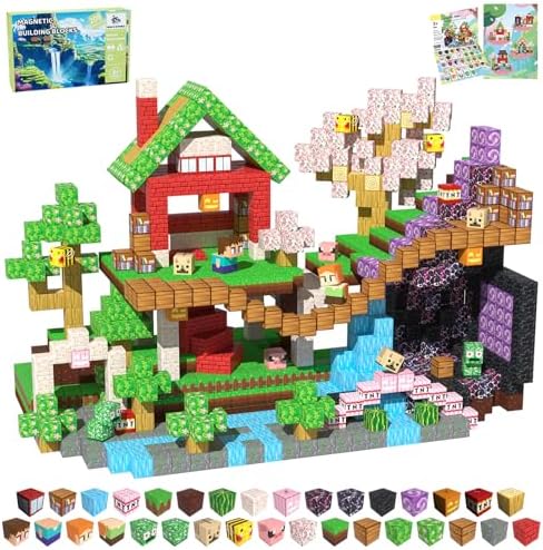 Magnetic Blocks, 208PCS Toys Building Cube Birthday Gifts for Kids by SSAWER