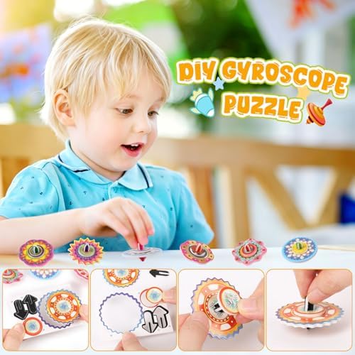 LOMIMOS 3D Cartoon Puzzle for Kids, 30 Pieces 3D Jigsaw Gyroscope Montessori Toys Creative Learning Model Paper Puzzle Game for Xmas Art DIY Craft Gift Decor Classroom Prize Party Favor - Image 2
