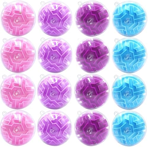 24 Pack 3D Puzzle Maze Ball Toys, Mini Puzzle Party Favors for Girls, Fidget Game Toys School Rewards & Classroom Prize for Students, Birthday Party Decoration Easter Valentines Day Gifts Ages 6-10 by Yomwet