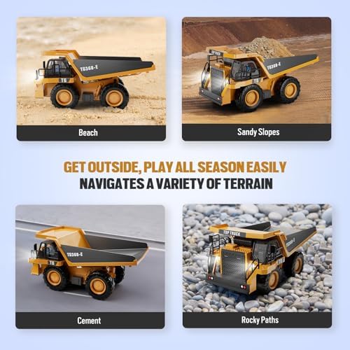KIDMARKT Remote Control Construction Dump Truck Toy - Construction Toys Vehicle, Toys for Boys 3-5 4-7 8-12 Year Old Kids Christmas Birthday Gift - Image 6
