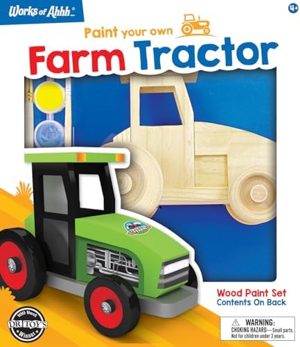 Works of Ahhh... Craft Set - Farm Tractor Premium Wood Paint Kit by WorksofAhhh