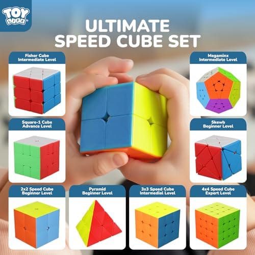STEAM Life Speed Cube Set 8 Pack Magic Cube | Includes 3x3, 2x2, 4x4 Speed Cube, Pyramid Cube, Megaminx Cube Bundle Collection Cube Toys for Kids & Adults - Image 4