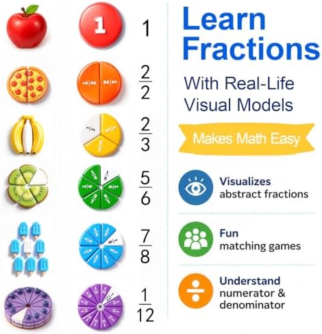 Magnetic Fraction Educational Puzzle & Homeschooling Math Manipulatives - Image 2