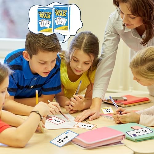 5 Pcs Fraction War Flash Card Wars Fun Fraction Math Game to Learn - Image 6