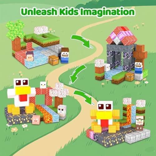 Magnetic Blocks, 150PCS Light Up Building Cube Toys Gifts for Kids - Image 3