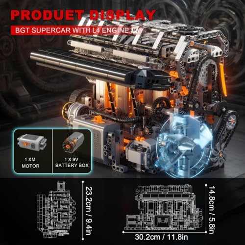 Sosuy L4 Car Engine Model Kit Mini Motor Building Blocks Sets that can Runs - Image 4