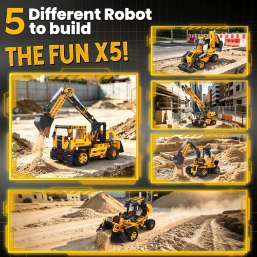 5 in 1 STEM RC Excavator Robot Building Kit Toys for Kids Boys Age 6-14 - Image 2