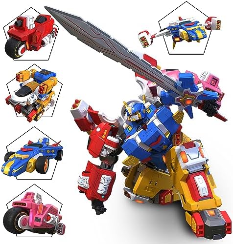 5-in-1 Transforming Vehicles Playset Include Motorcycles, Planes, Go-Karts -STEM Stacking Car Kit, Robot Transformation, Birthday Gift for Toddler Kids 7 Years Old Boys Girls by STOULKD